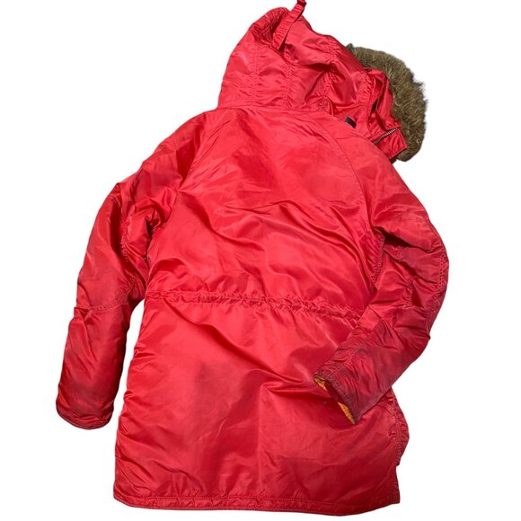 Alpha Industries Women Red Parka Type N-3B Extreme Cold Weather Medium - Picture 2 of 12